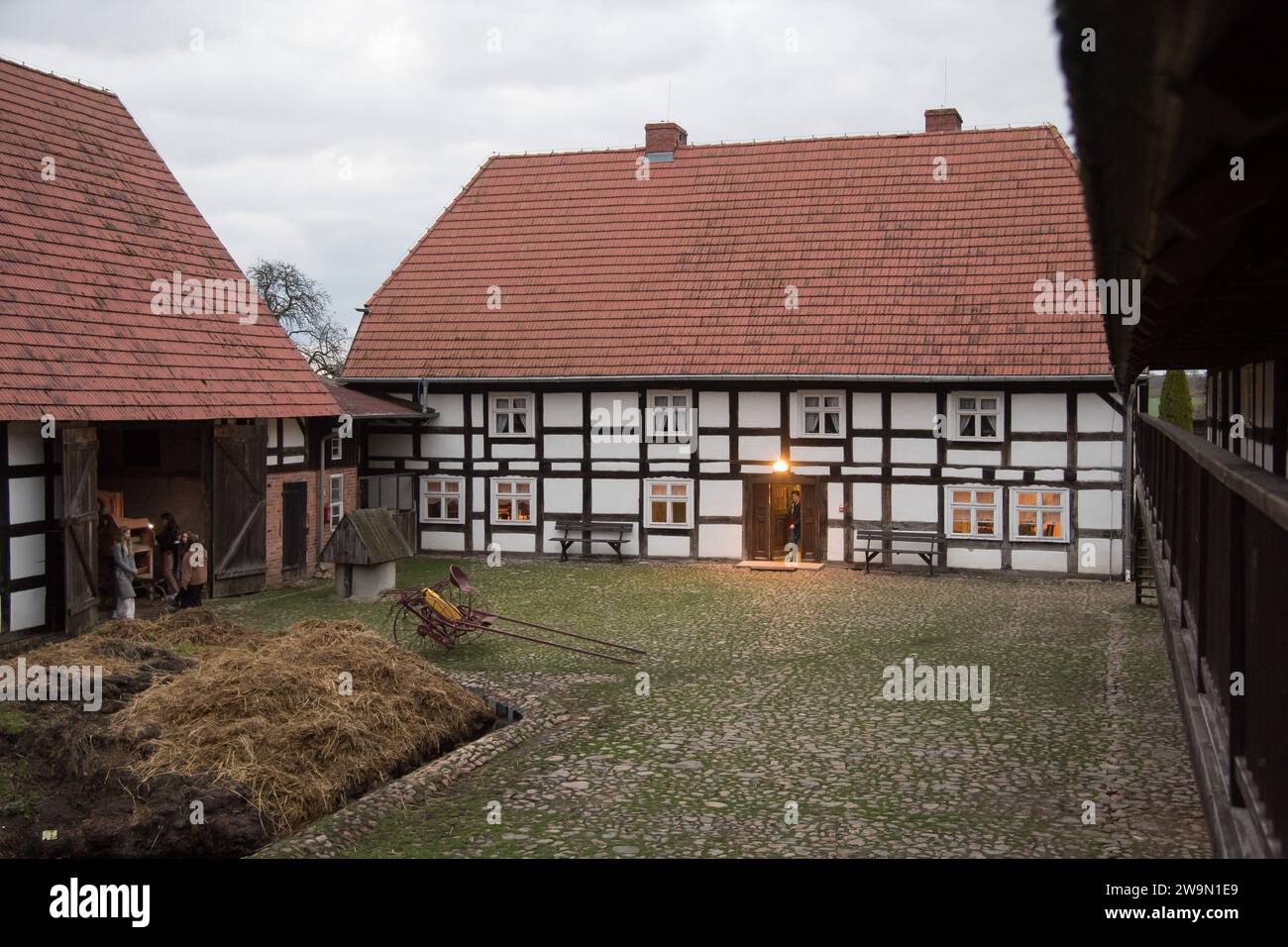 Albrecht Cottage museo, e più di un centenario casa a scacchi a Swolowo, Polonia, chiamato la capitale della casa a scacchi Terra © Wojciech S. Foto Stock
