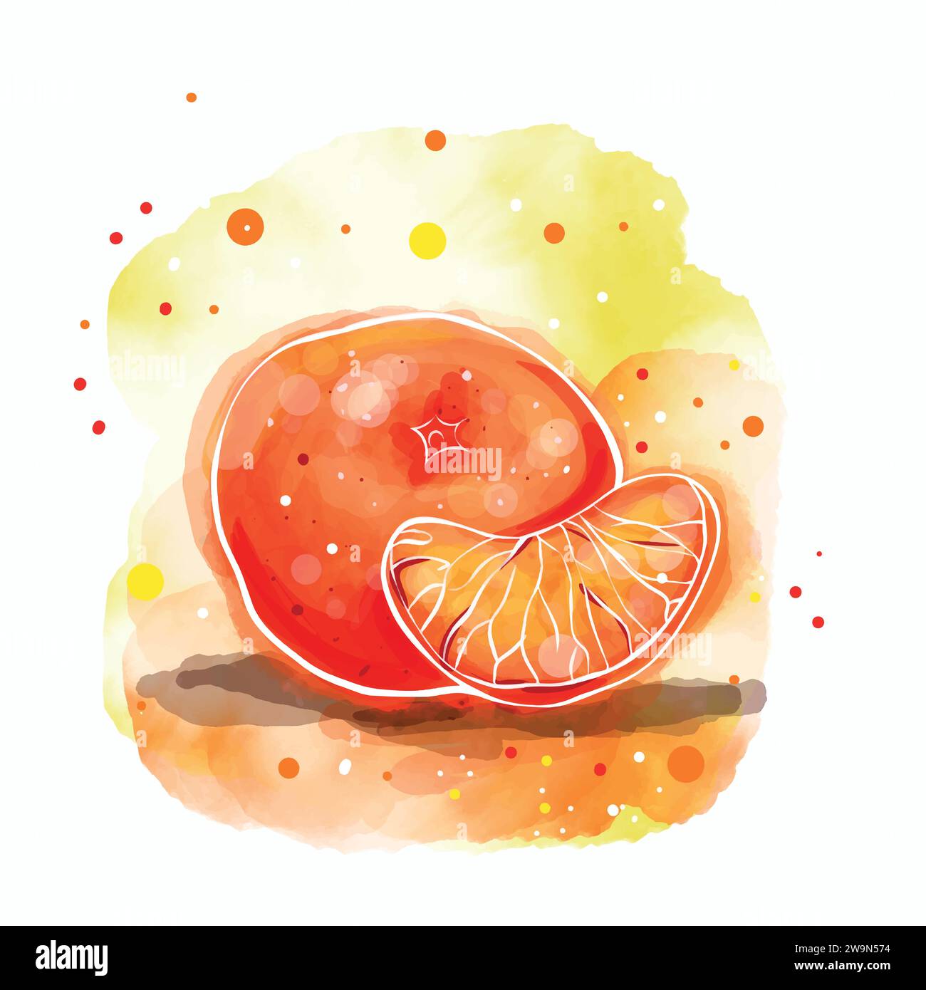 Set di frutti con tecnica acquerello Illustrazione Vettoriale