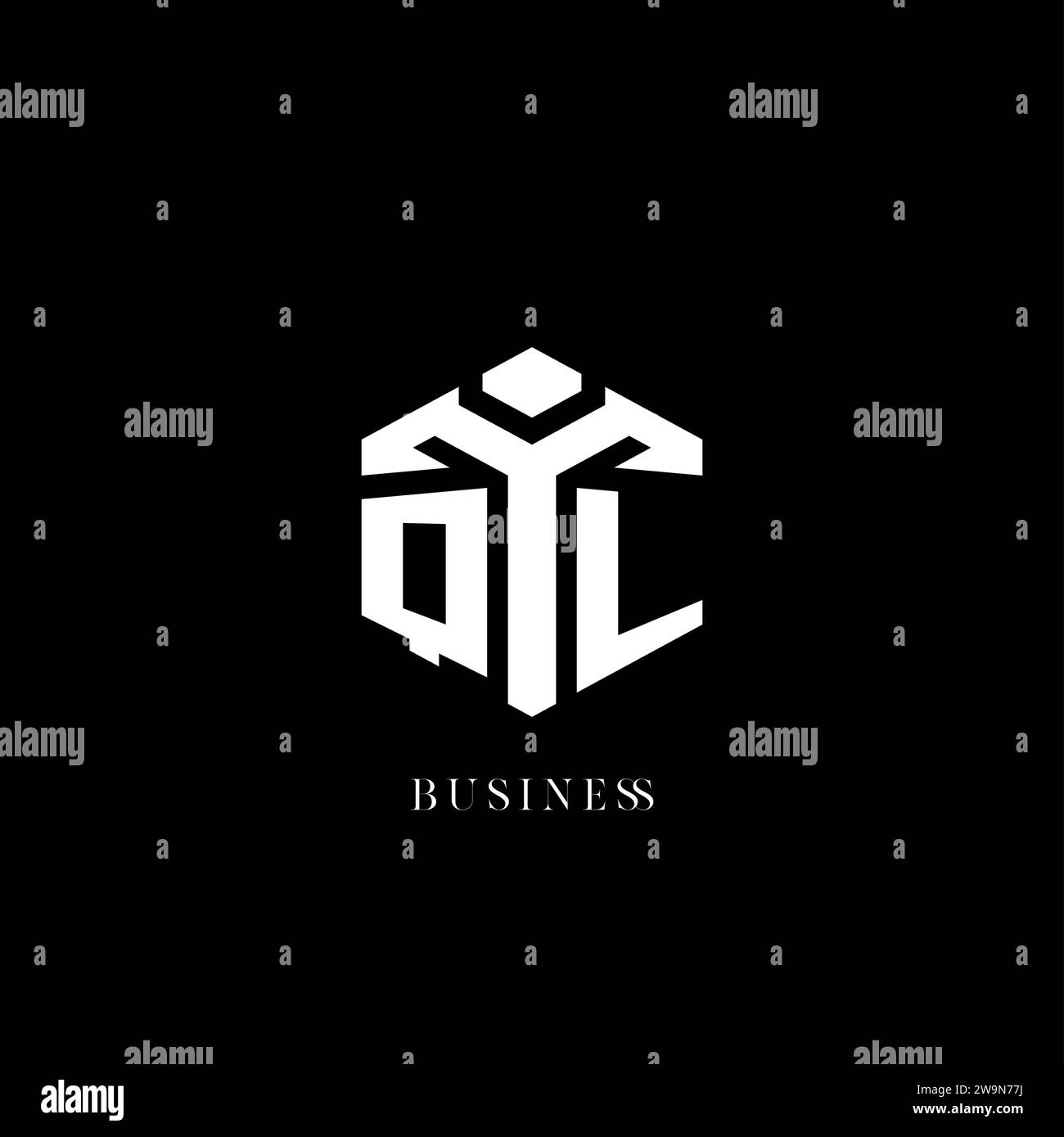 Logo QL iniziale forma esagonale grafica vettoriale geometrica Illustrazione Vettoriale