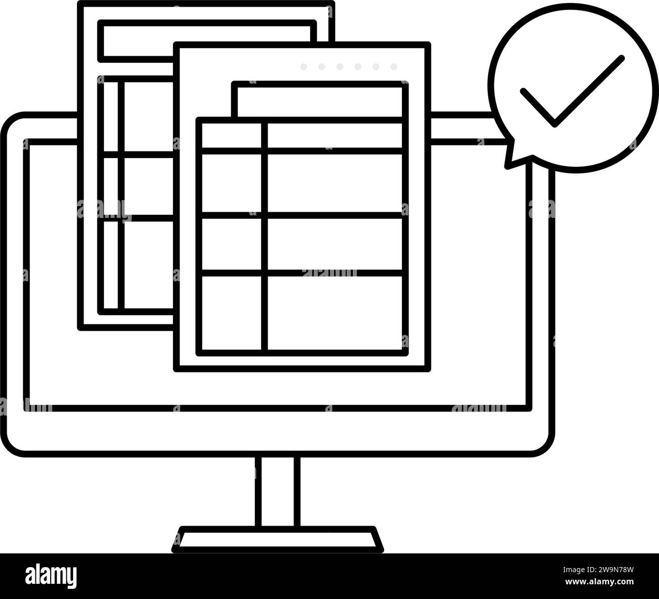 Illustrazioni del sistema Electronic Bookkeeping Act, contabilità elettronica e conservazione dei dati elettronici in forma elettronica, Vector Illustr Illustrazione Vettoriale