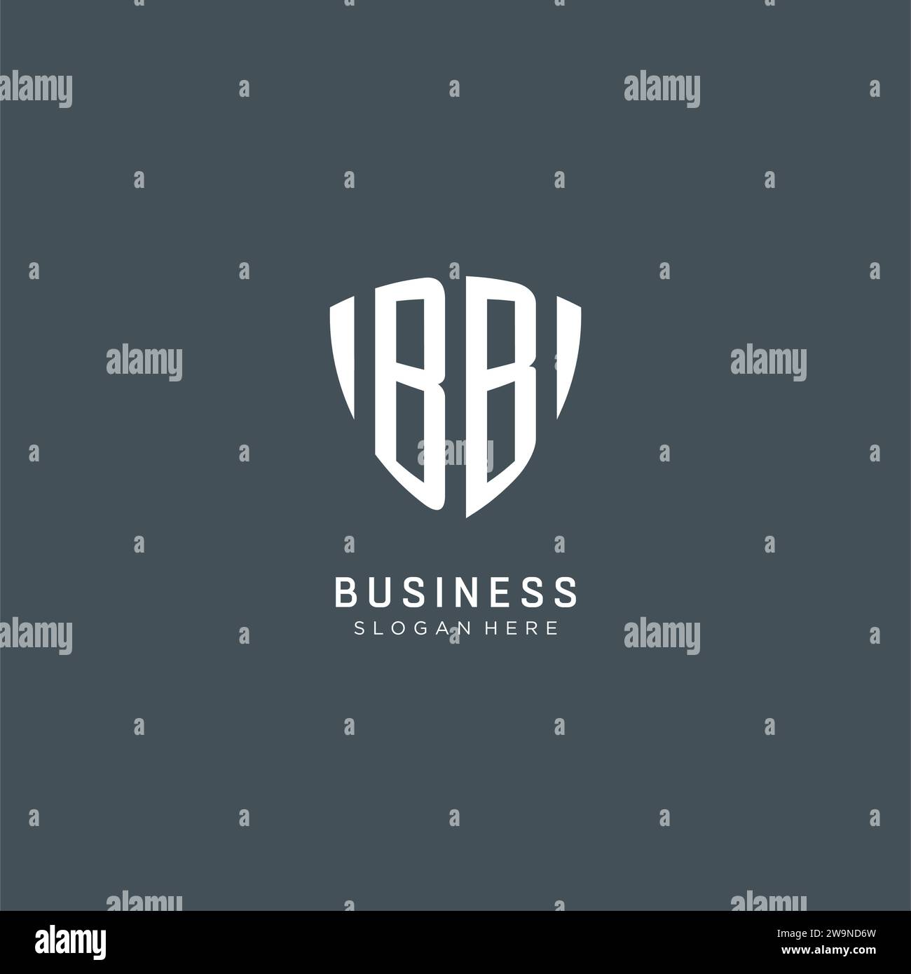 Logo BB iniziali, forma di protezione, design creativo del logo grafico vettoriale Illustrazione Vettoriale