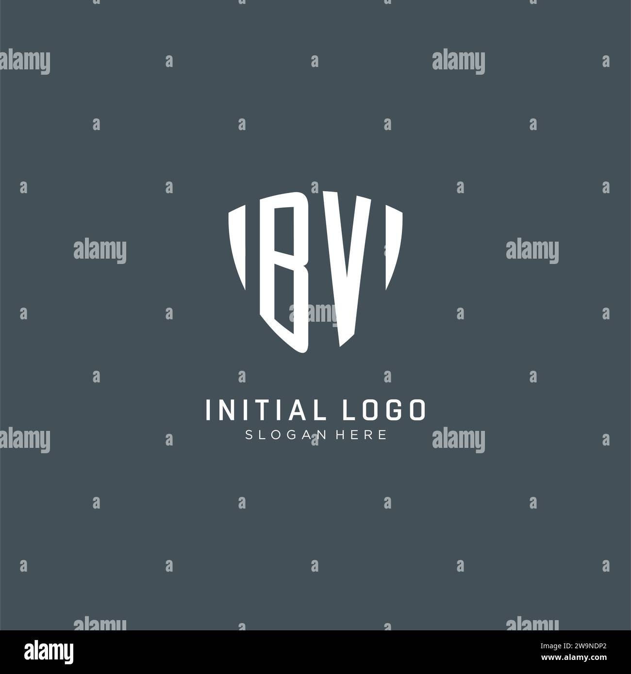 Logo BV iniziali forma della protezione, design creativo del logo grafica vettoriale Illustrazione Vettoriale