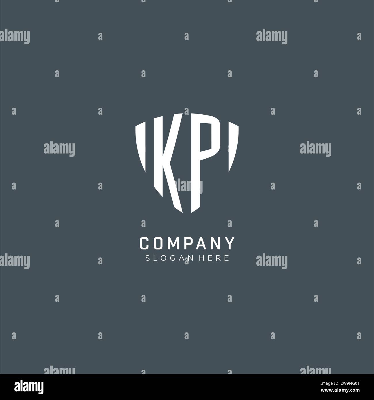 Logo KP con logo iniziale, design creativo, grafica vettoriale Illustrazione Vettoriale