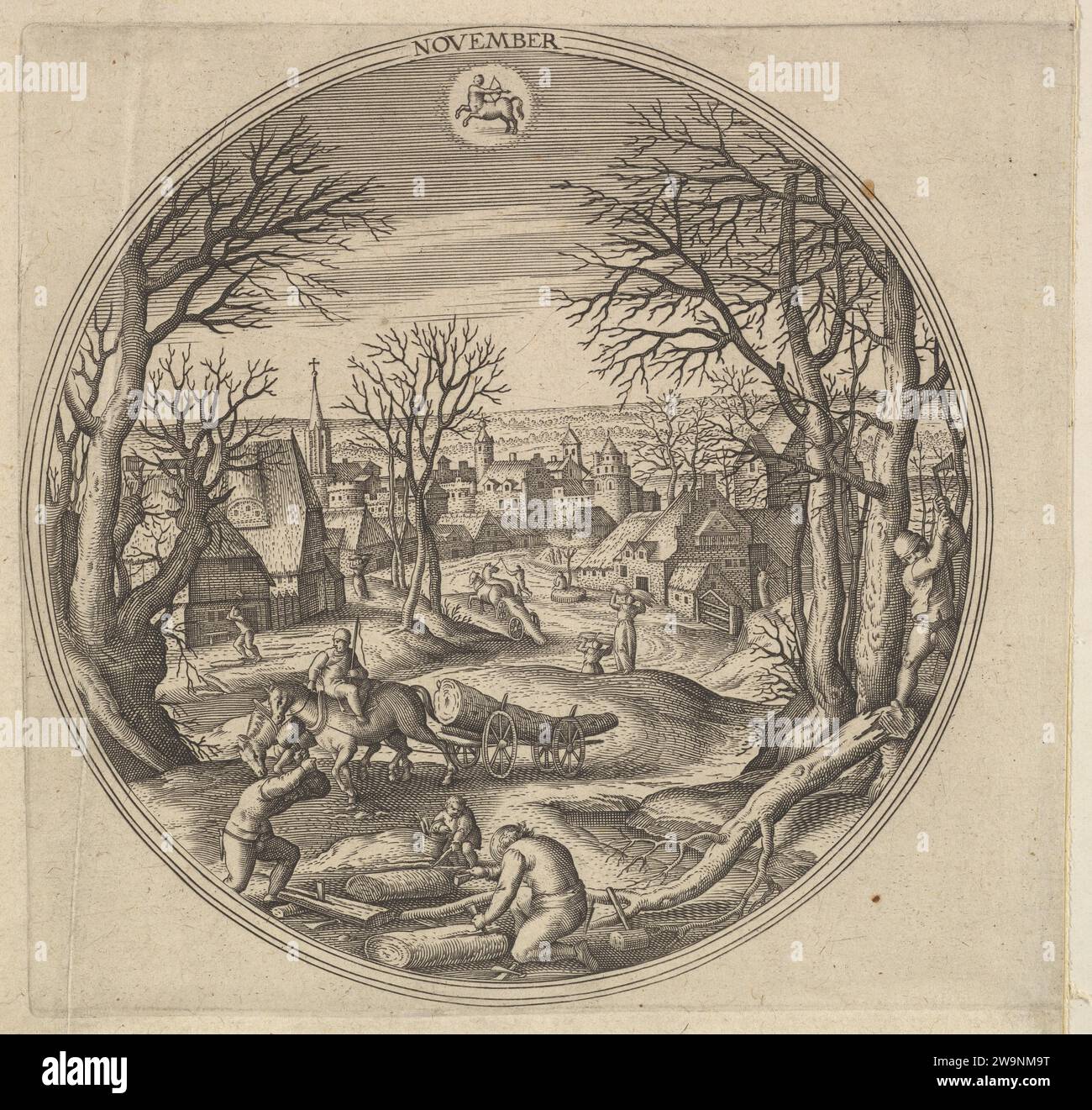 Novembre, da "i mesi" 2012 di Adriaen Collaert Foto Stock