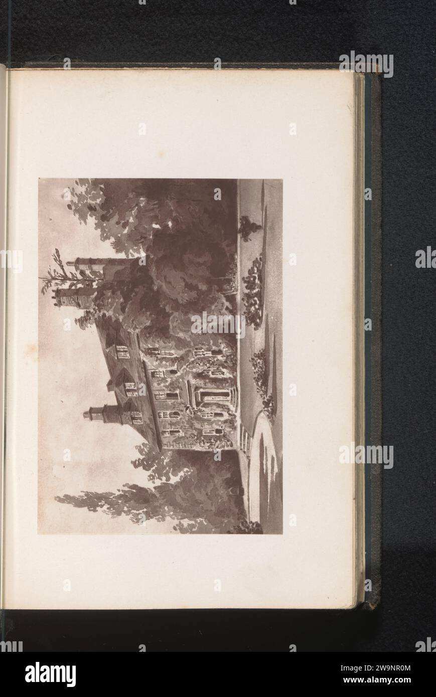 Produzione fotografica di un dipinto, raffigurante un volto alla West Woodhay House a West Woodhay, Anonimo, c. 1866 - in o prima del 1876 facciata di carta stampata fotomeccanica (di casa o edificio). Alloggi rurali, ad esempio casa di campagna, villa, cottage West Woodhay House Foto Stock