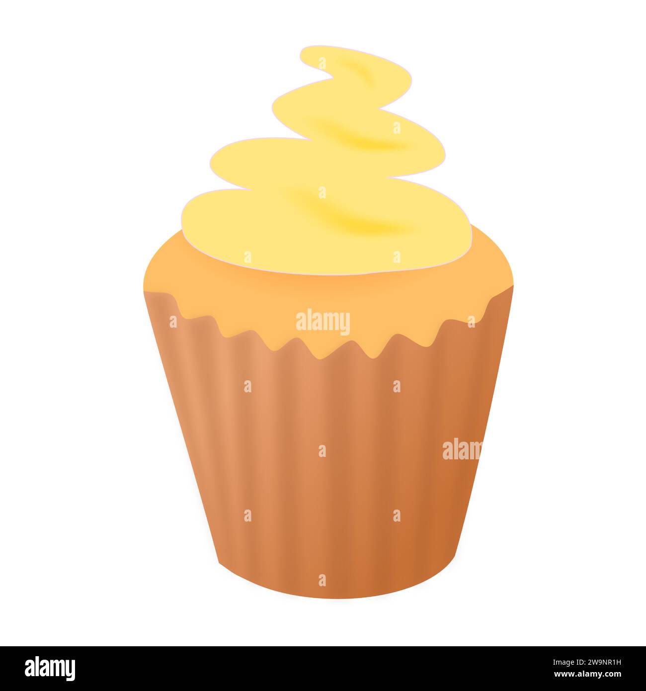 Il cupcake da dessert con panna montata Illustrazione Vettoriale