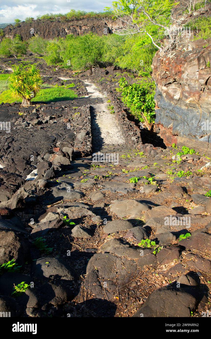 Alahaka Ramp, Puuhonua o Honaunau National Historical Park, Ala Kahakai National Historic Trail, Hawaii Foto Stock