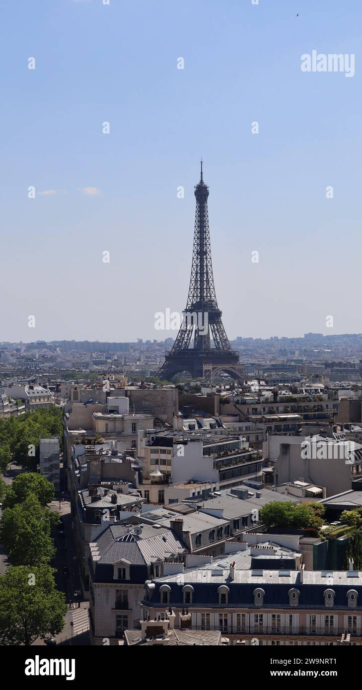 Foto drone Torre Eiffel Parigi Francia europa Foto Stock