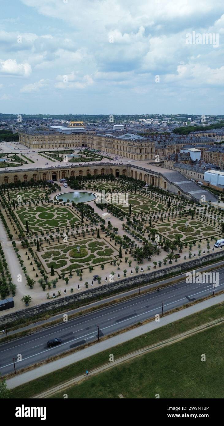 Drone foto Versailles Palace, Chateau de Versailles parigi francia europa Foto Stock