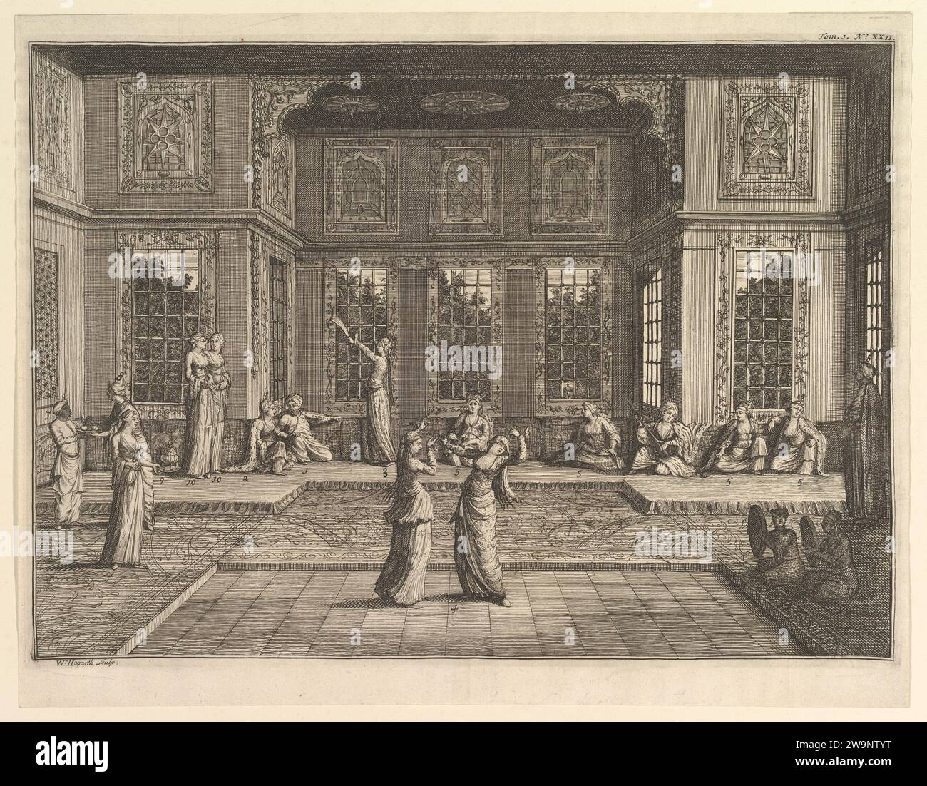 Il Seraglio (Aubry de la Mottraye, Travels throughout Europe, Asia and into Part of Africa..., Londra, 1724, vol. Io, PL. 18) 1917 di William Hogarth Foto Stock