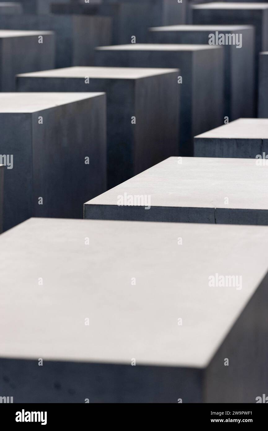 Memoriale dell'Olocausto, memoriale, memoria, nazionalsocialismo, persecuzione, concrete, crimini di guerra, Berlino, Germania Foto Stock
