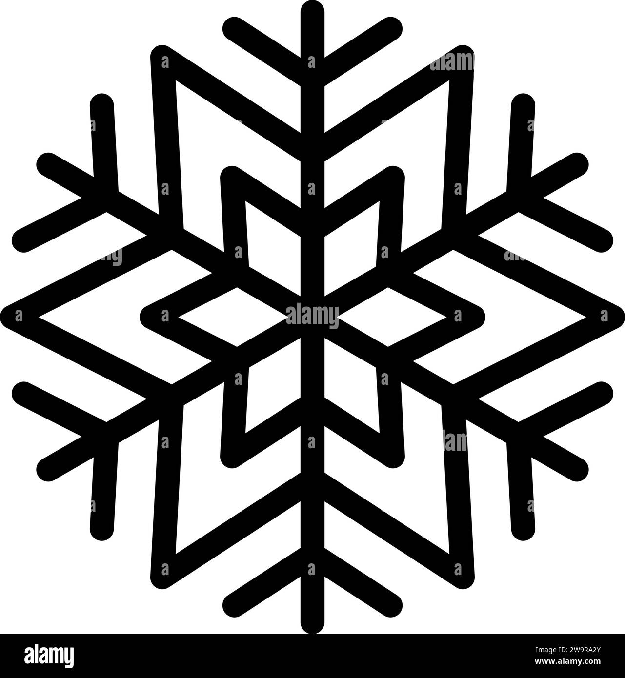 Caduta di neve, inverno, icona fiocco di neve, set di icone, vettore, illustrazione, modello, risorsa grafica di progettazione Illustrazione Vettoriale