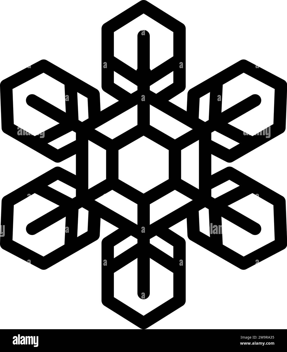 Caduta di neve, inverno, icona fiocco di neve, set di icone, vettore, illustrazione, modello, risorsa grafica di progettazione Illustrazione Vettoriale