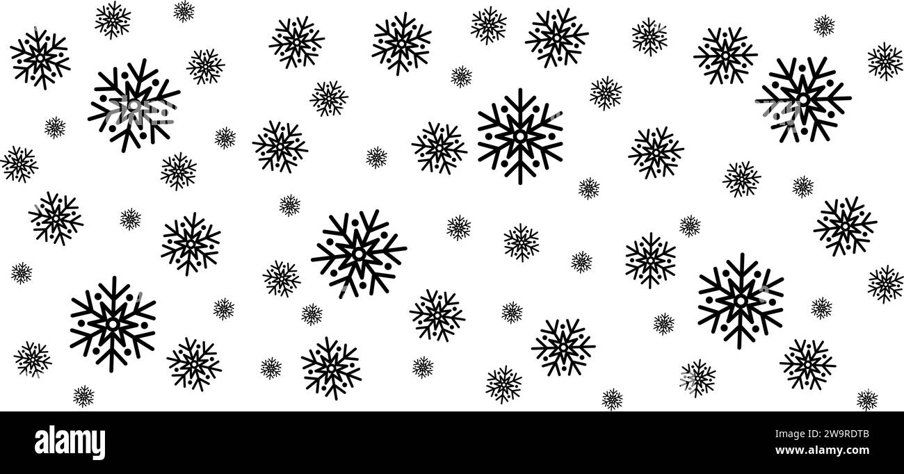 Caduta di neve, inverno, icona fiocco di neve, set di icone, vettore, illustrazione, modello, risorsa grafica di progettazione Illustrazione Vettoriale