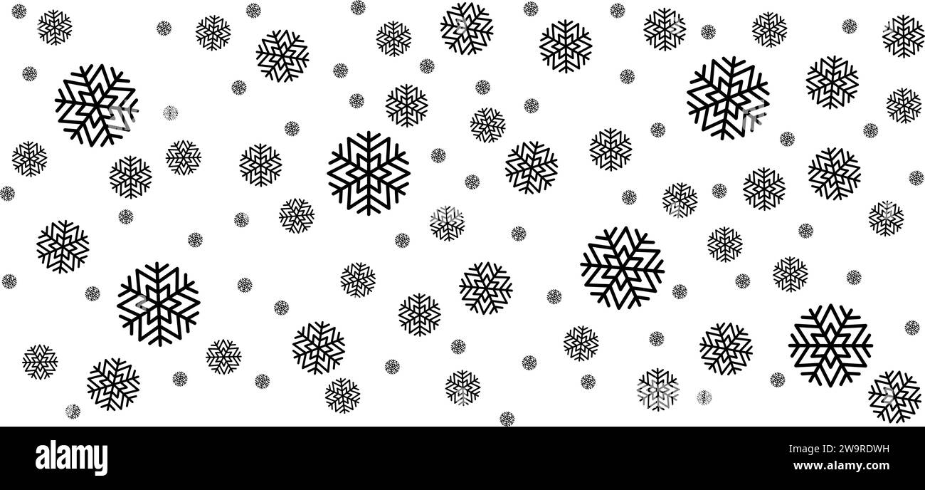 Caduta di neve, inverno, icona fiocco di neve, set di icone, vettore, illustrazione, modello, risorsa grafica di progettazione Illustrazione Vettoriale