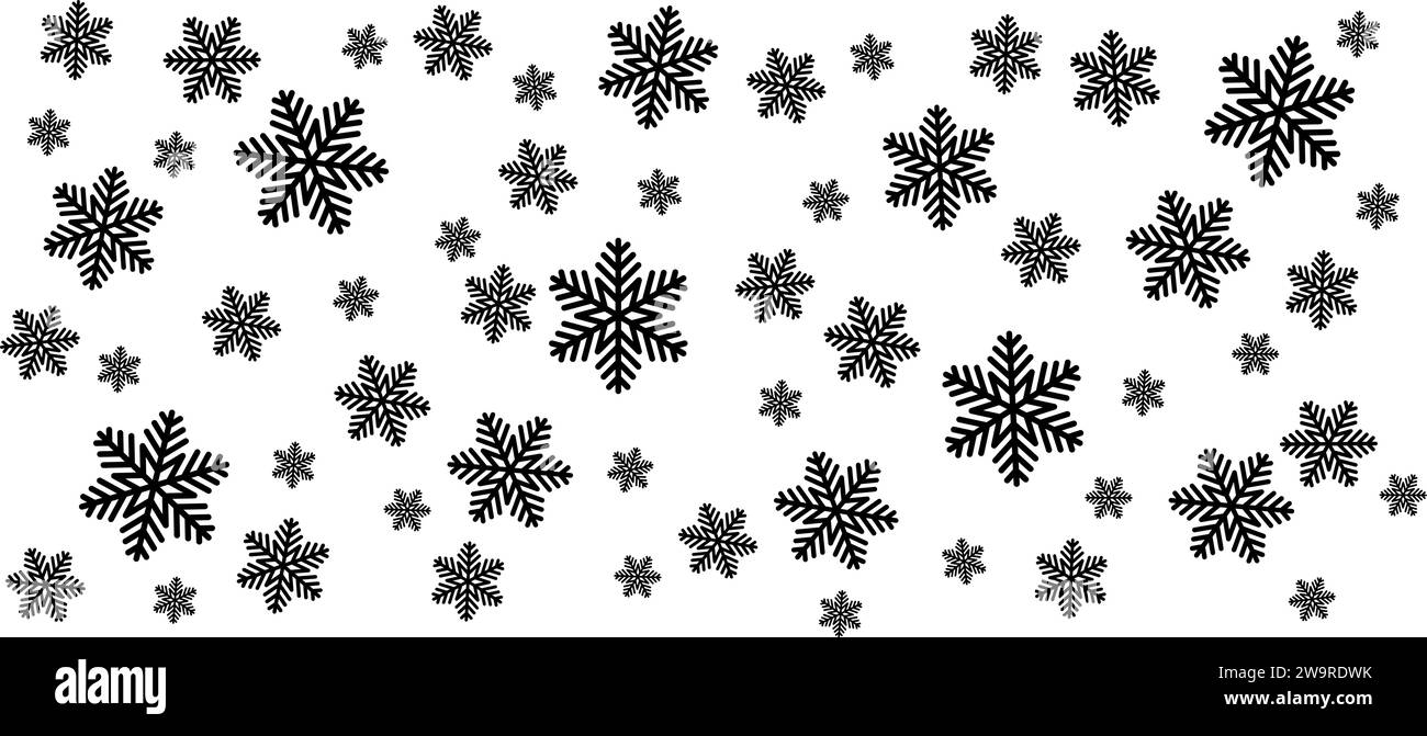 Caduta di neve, inverno, icona fiocco di neve, set di icone, vettore, illustrazione, modello, risorsa grafica di progettazione Illustrazione Vettoriale