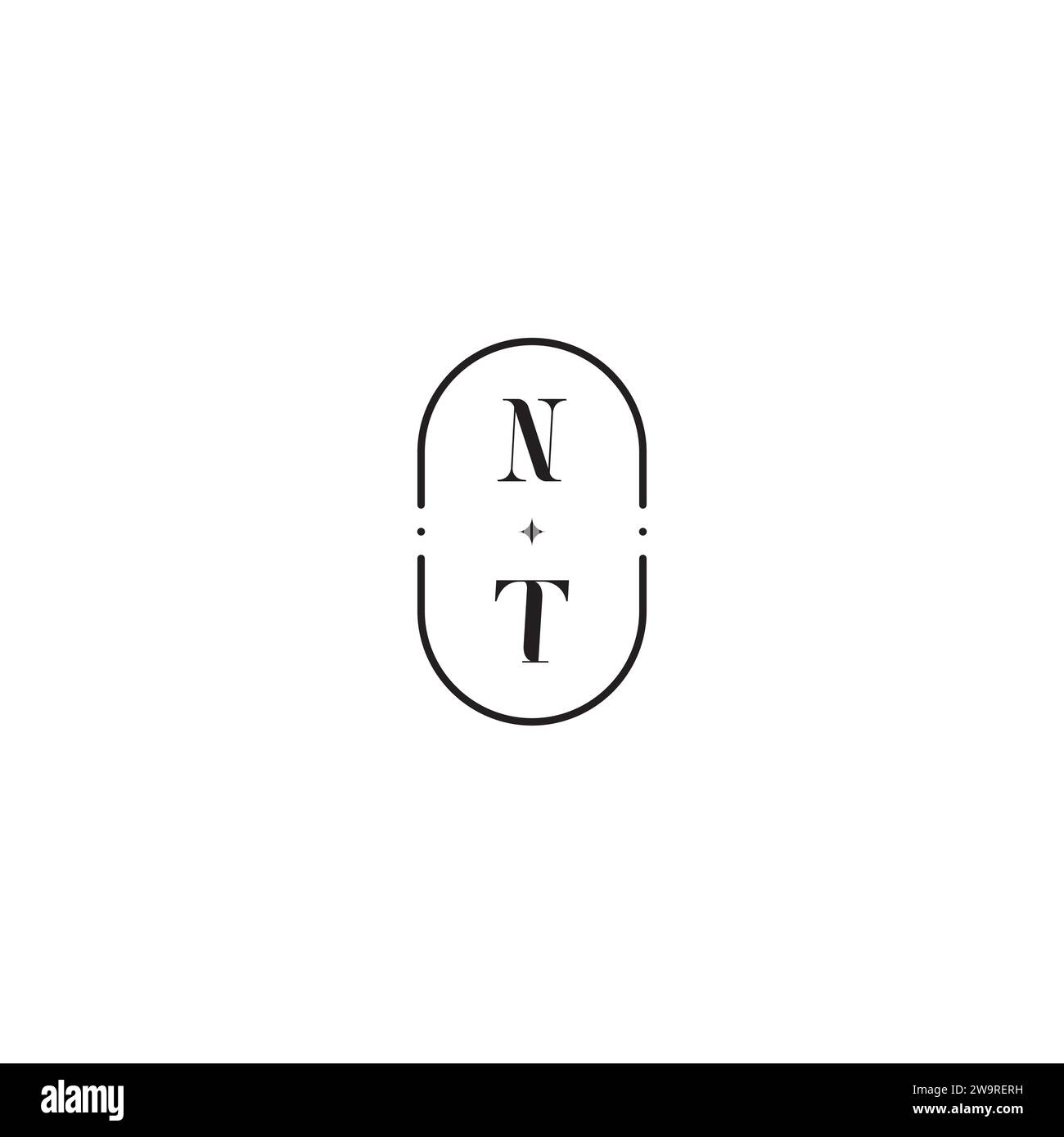 Logo nuziale NT in un design professionale di alta qualità che si adatta perfettamente a qualsiasi supporto di stampa Illustrazione Vettoriale