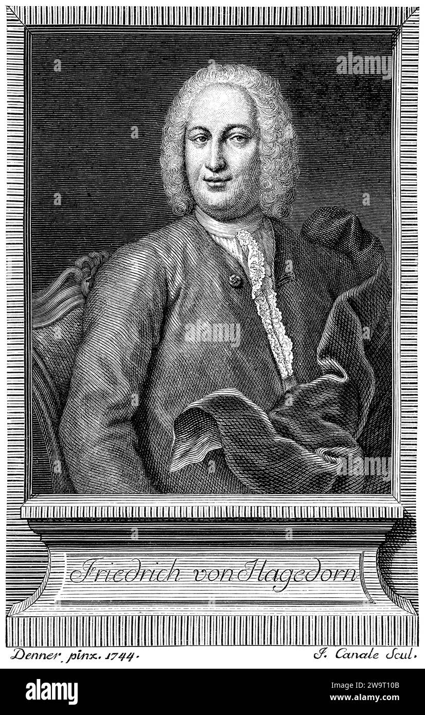 Friedrich von Hagedorn (1708-1754), poeta tedesco, , (libro di storia letteraria, 1881), Friedrich von Hagedorn (1708-1754), deutscher Dichter, Friedrich von Hagedorn (1708-1754), poète allemand Foto Stock