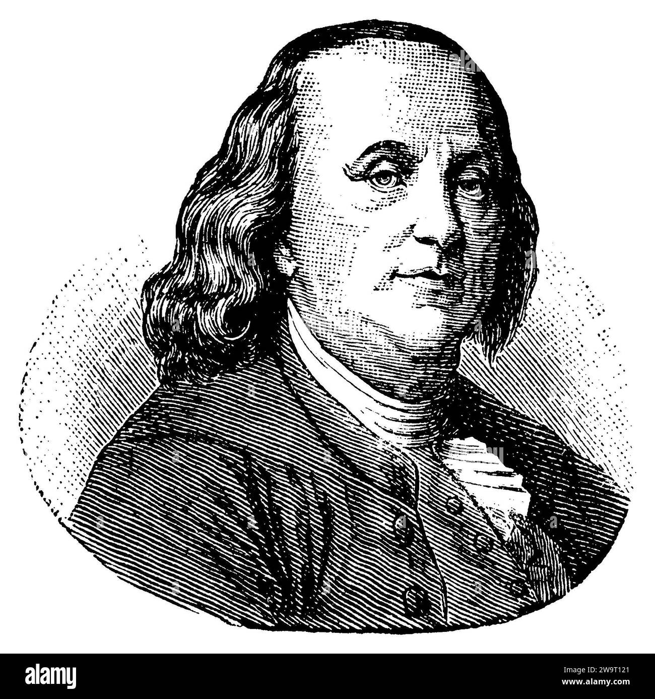 Benjamin Franklin (1706-1790), politico nordamericano, editore, scrittore, scienziato naturale e massone, (libro illustrato, 1881), Benjamin Franklin (1706-1790), Nordamerikanischer Politiker, Verleger, Schriftsteller, Naturwissenschaftler und Freimaurer, Benjamin Franklin (1706-1790), homme politique, éditeur, écrivain, scientifique et franc-mac-mac nord-américain Foto Stock