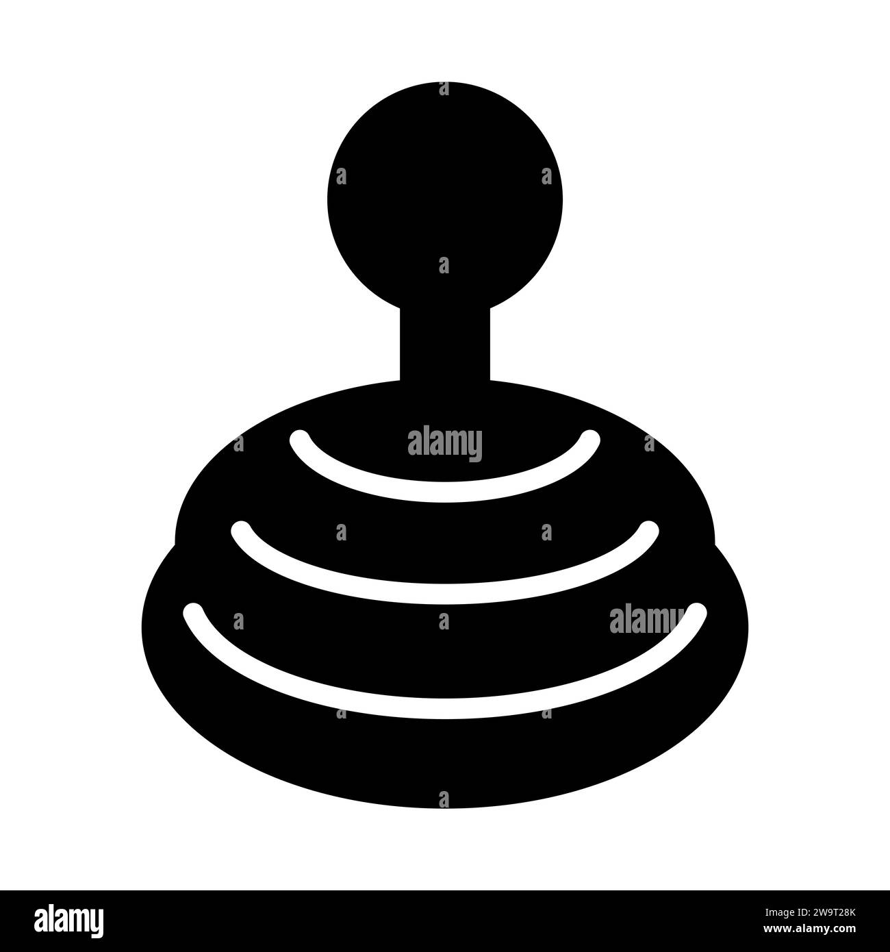 Icona vettoriale nera del joystick su sfondo bianco Illustrazione Vettoriale