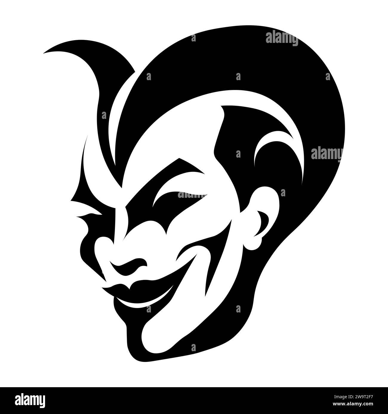 Icona vettoriale nera Joker su sfondo bianco Illustrazione Vettoriale