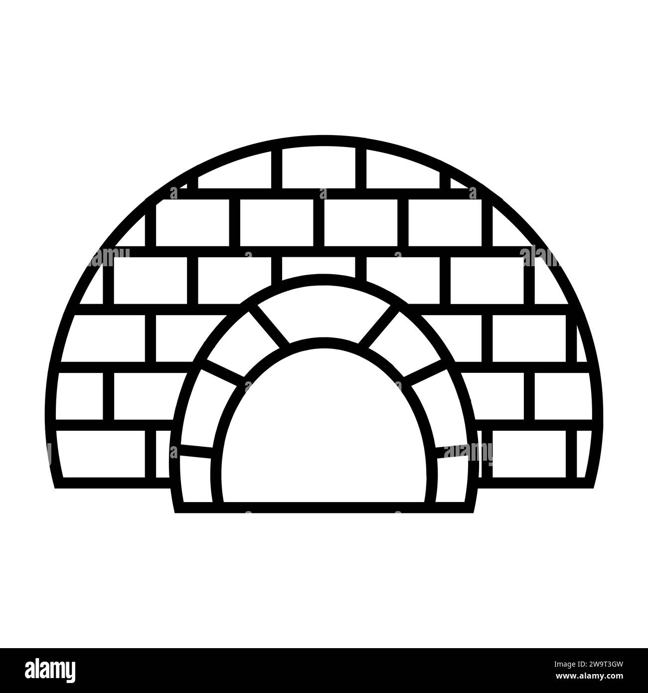 Icona vettoriale nera Igloo su sfondo bianco Illustrazione Vettoriale