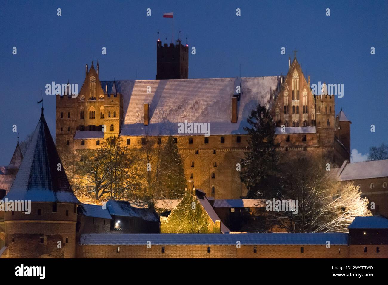 Castello alto dell'ordine Teutonico costruito tra il XIII e il XV secolo, patrimonio dell'umanità dell'UNESCO a Malbork, Polonia © Wojciech Strozyk / Alamy Stock Foto Stock