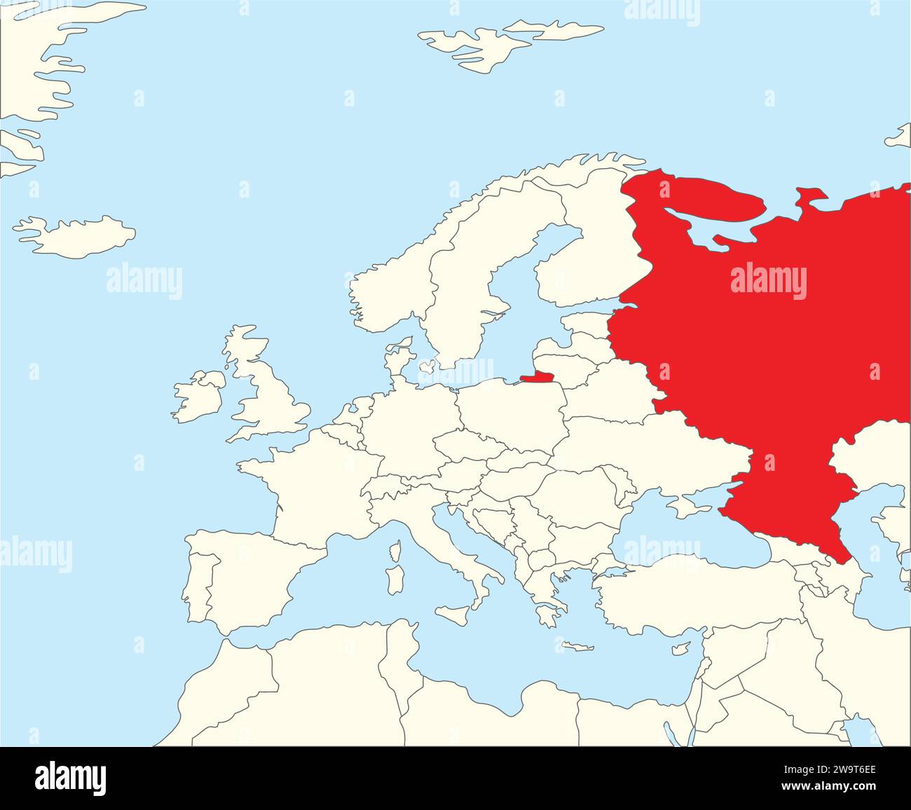 Mappa della FEDERAZIONE RUSSA (parte europea), EUROPA Illustrazione Vettoriale