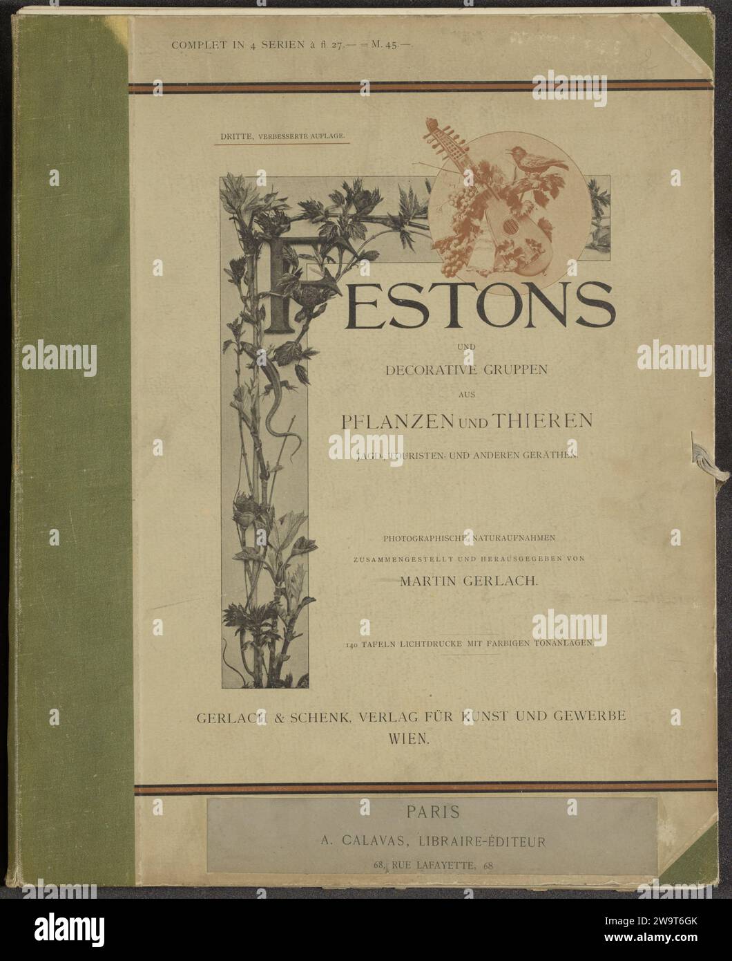 Feste e gruppi decorativi insieme a un alfabeto ornamentale di piante e animali caccia, turismo e altre attrezzature serie 2, carta portfolio 1897. cartone. collotipo/stampa di lino (materiale) Foto Stock