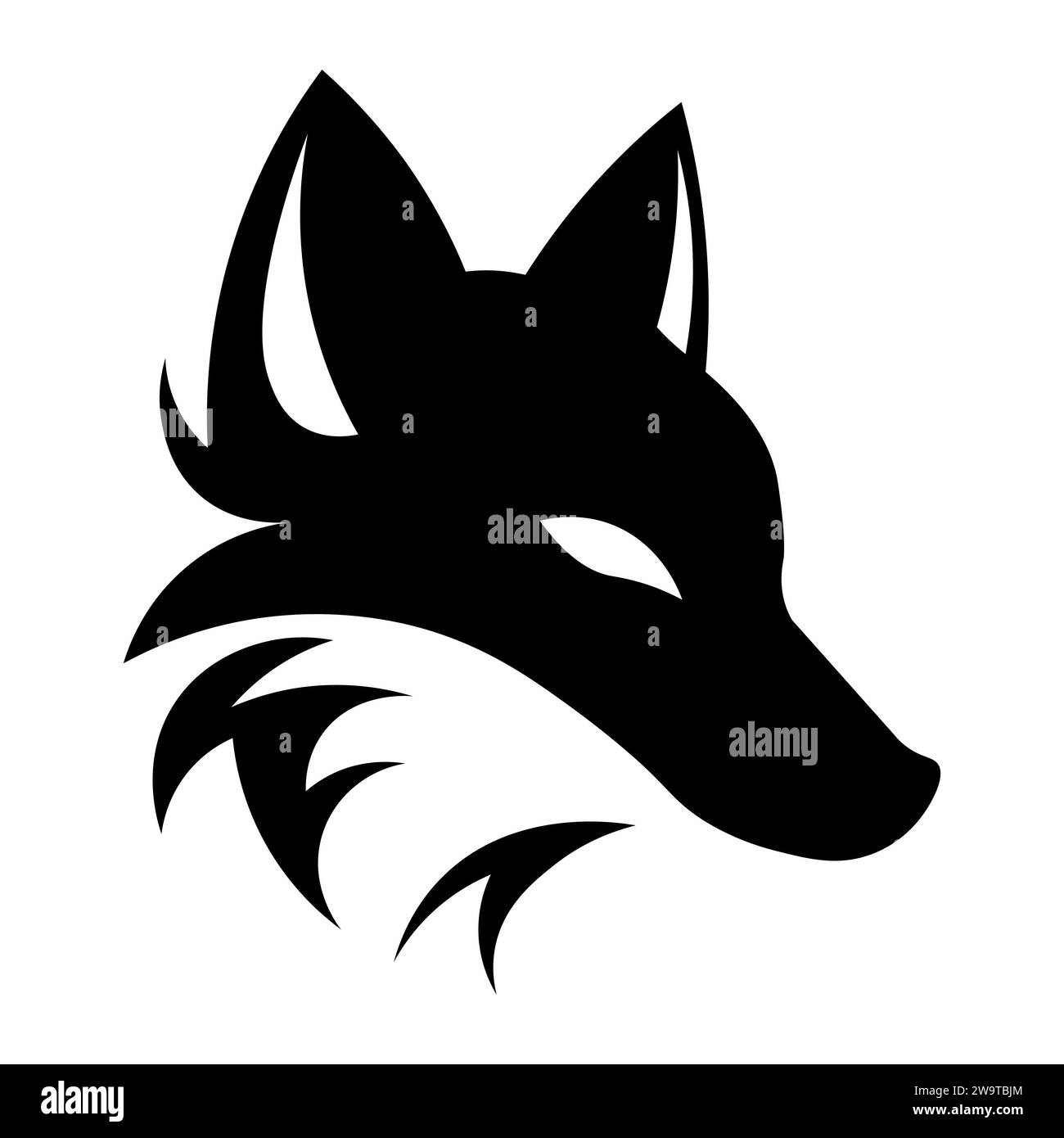 Icona vettoriale nera Fox su sfondo bianco Illustrazione Vettoriale