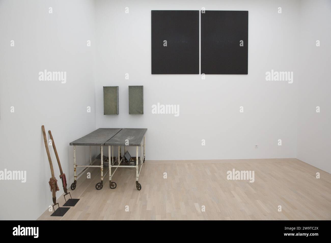 Installazione artistica di Joseph Beuys nel museo Lenbachhaus Foto Stock
