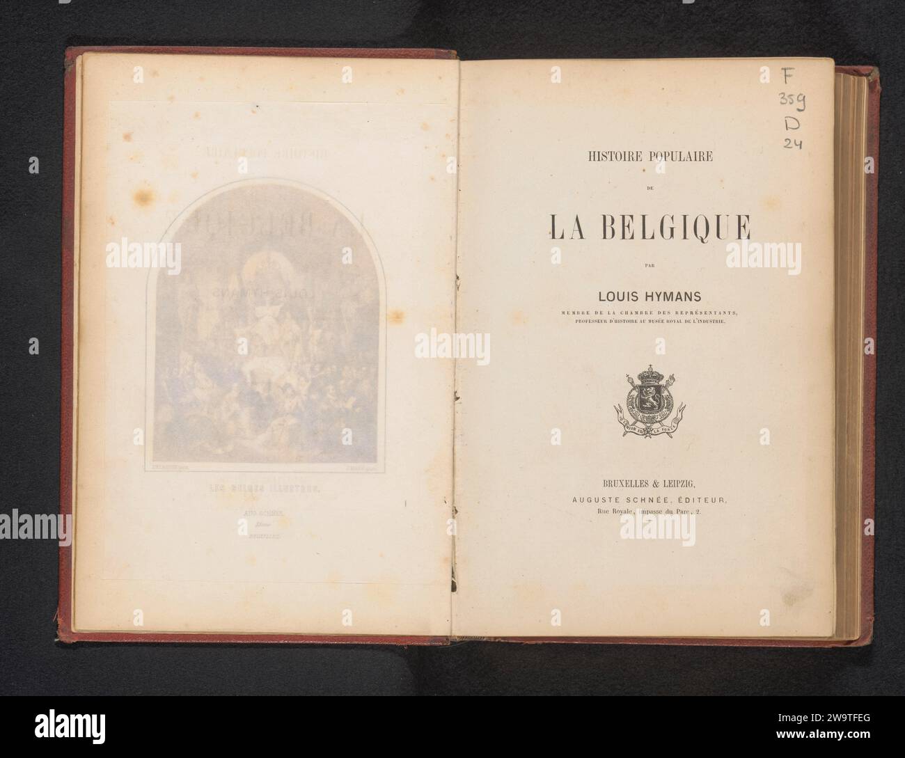 Storia popolare del Belgio, Louis Hymans, 1860 libro Bruxelles paper. supporto fotografico. lino (materiale). stampa su carta lucida/stampa in albume Foto Stock