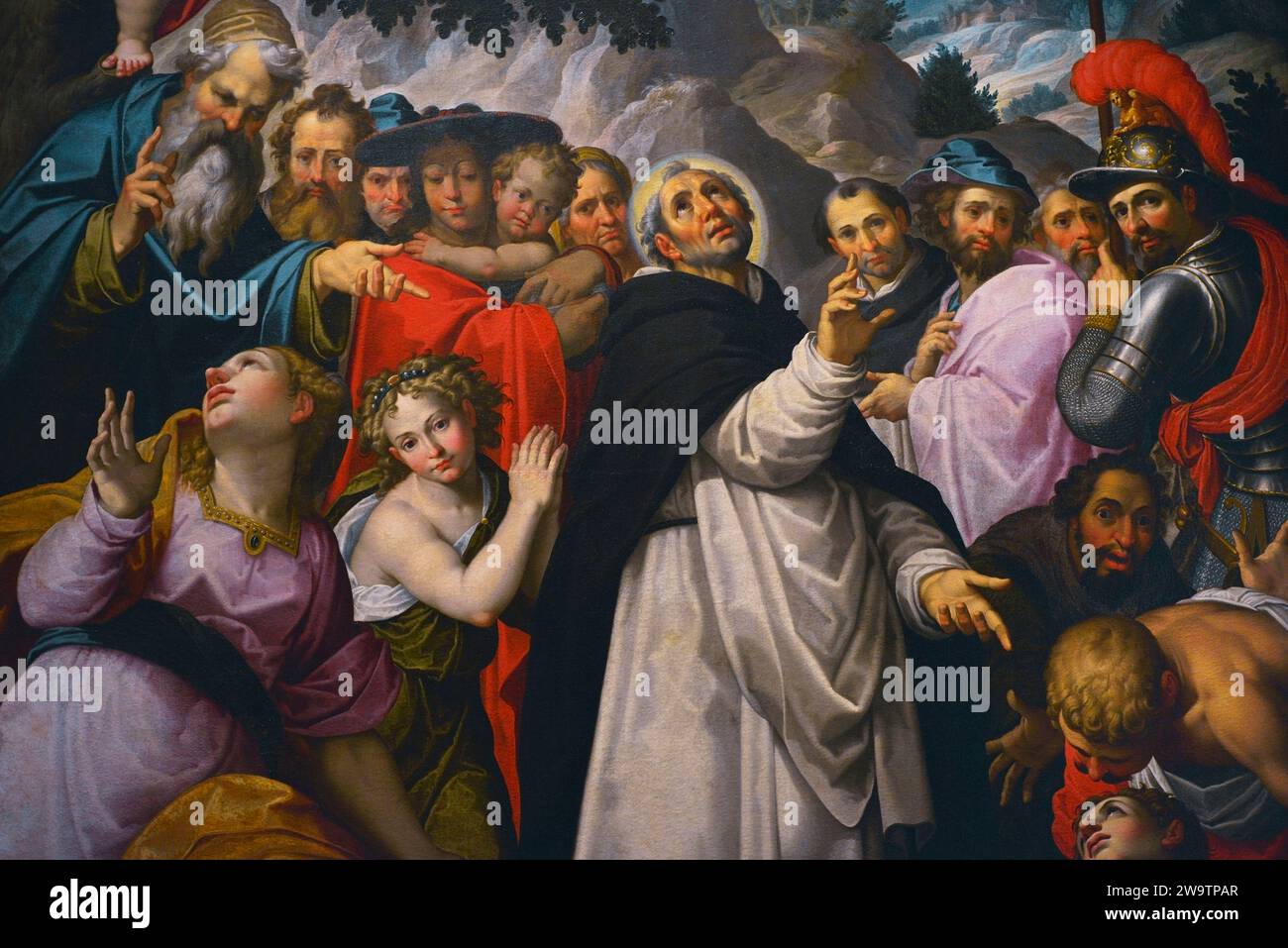 Giovanni Battista Trotti, detto il Malosso (1556-1619). Pittore italiano. St Il miracolo di Giacinto. Olio su tela, 1596. Dettagli. Dalla Chiesa di San Domenico, Cremona. Museo Civico Ala Ponzone. Cremona. Lombardia. Italia. Foto Stock