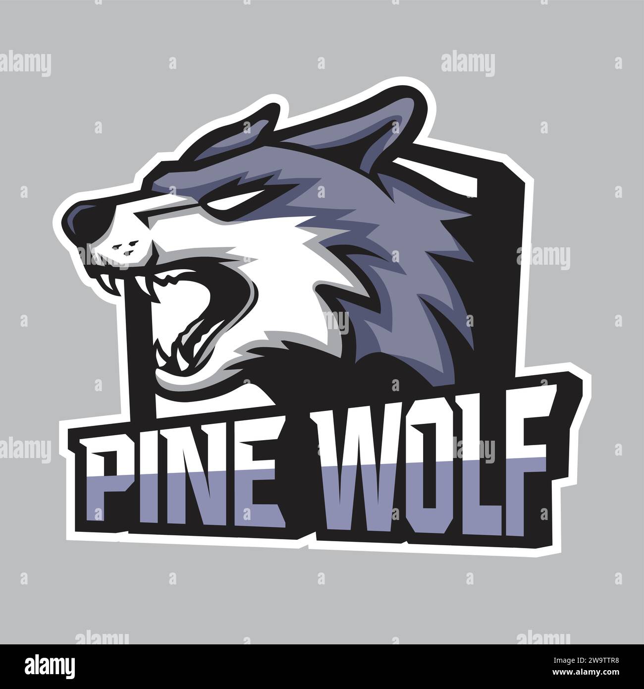 Logo Cruel Wise Wolf Mascot Illustrazione Vettoriale