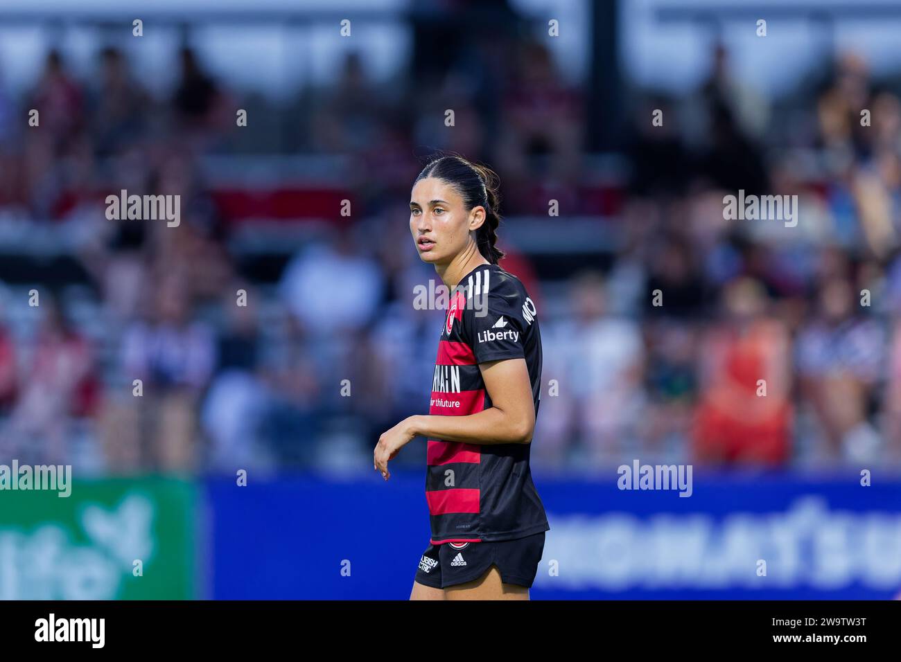 Sydney, Australia. 30 dicembre 2023. Madison McComasky dei Wanderers guarda durante l'A-League Women RD10 match tra Western Sydney Wanderers e Melbourne Victory al Wanderers Football Park il 30 dicembre 2023 a Sydney, Australia Credit: IOIO IMAGES/Alamy Live News Foto Stock