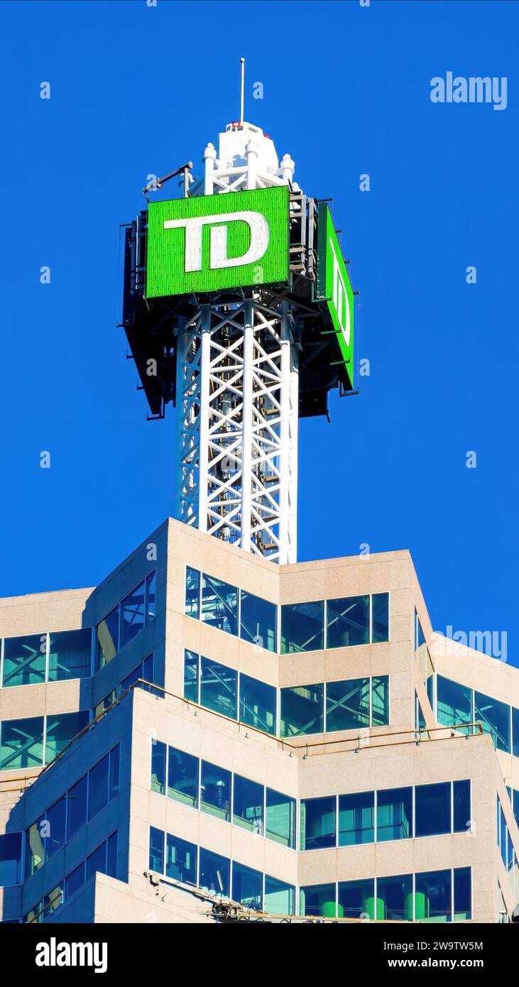 Toronto, Ontario, Canada-8 gennaio 2020: La torre del TD Canada Trust sul Brookfield Place. Brookfield Place è un complesso di uffici nel centro di Toronto Foto Stock