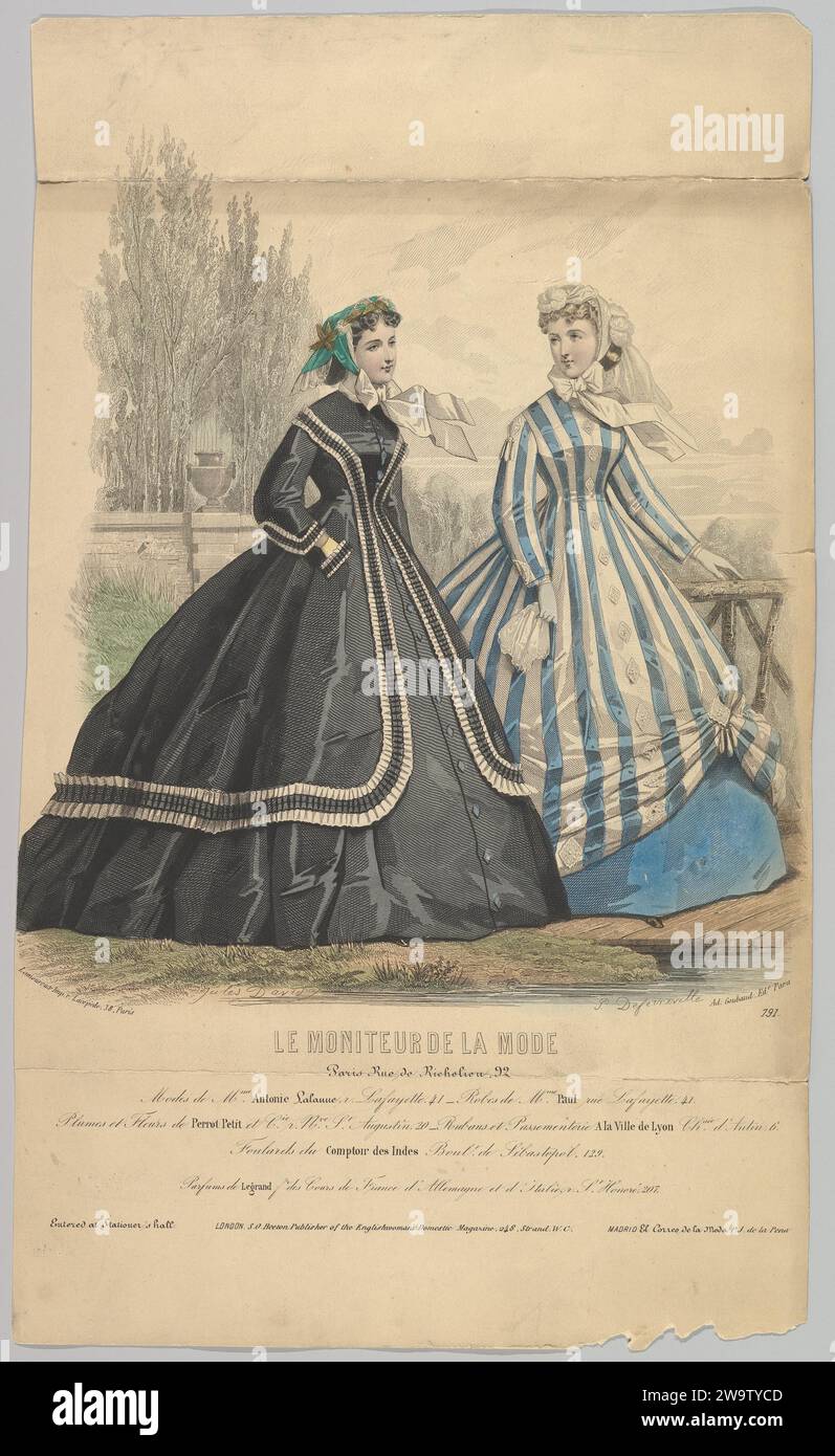 Le Moniteur de la Mode, 1879, No 1666 Toilettes de Bal Due donne