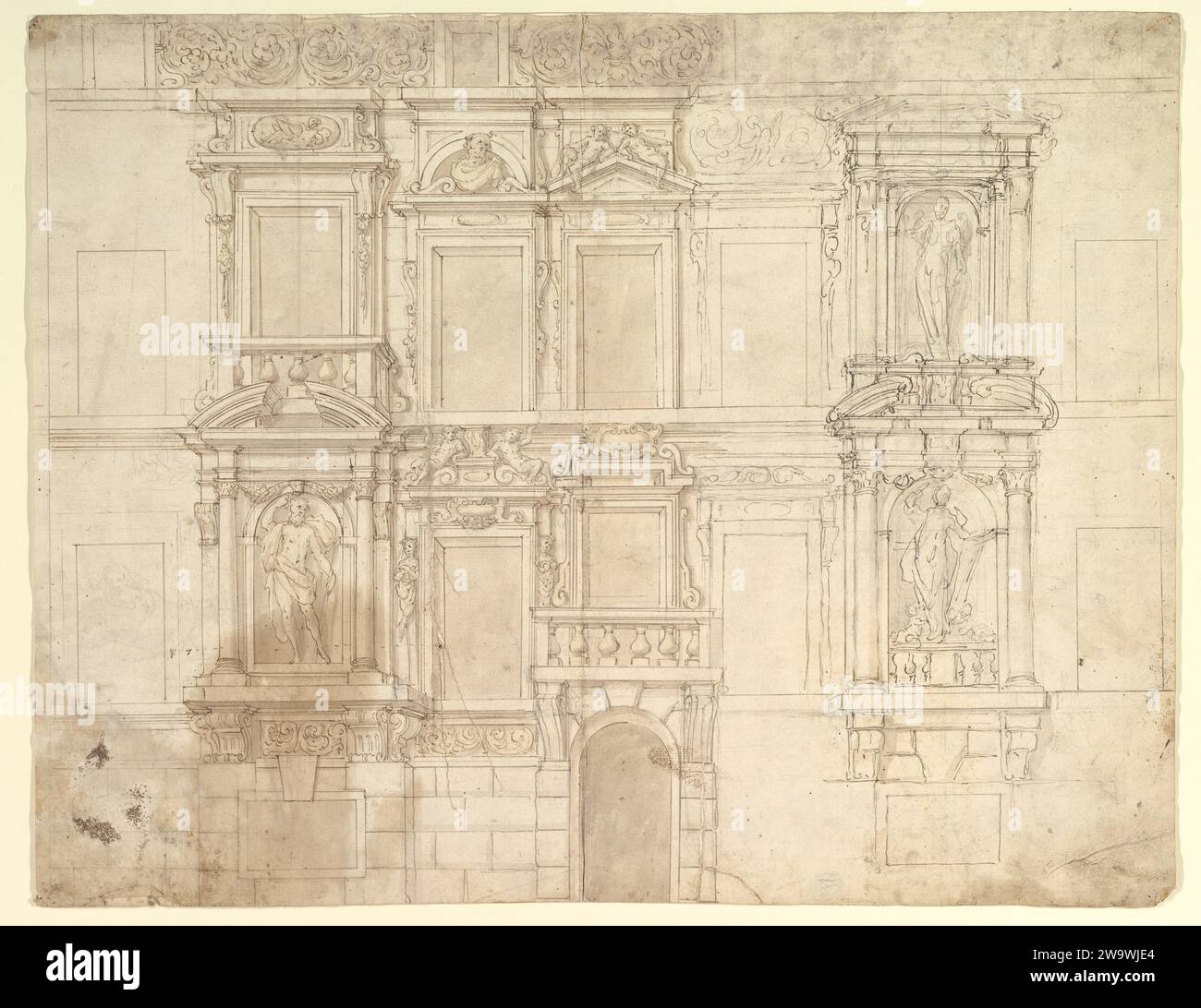 Design for Exterior Wall Elevation 1965 di Anonymous, italiano, piemontese, XVII secolo Foto Stock