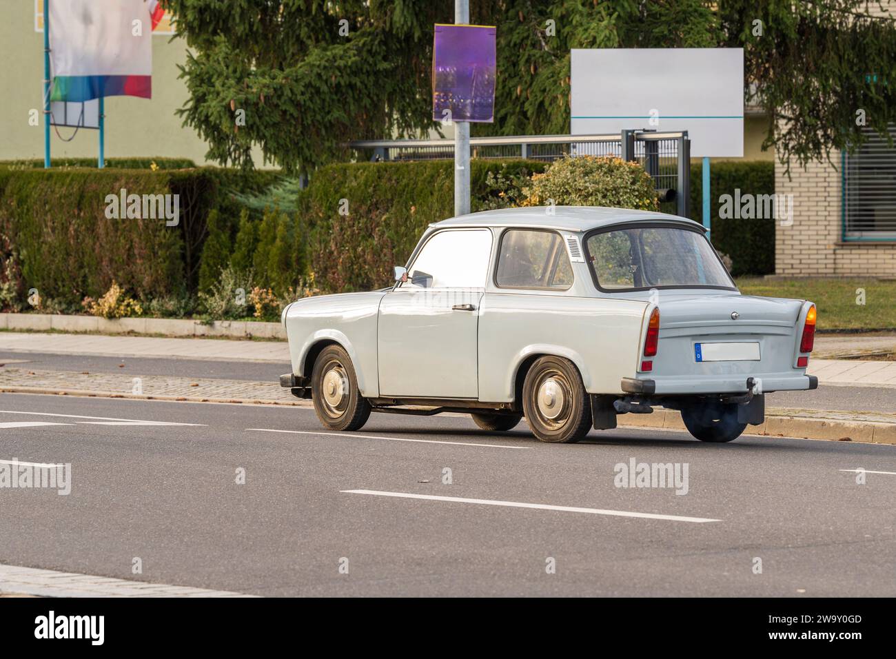 Un'auto della Germania dell'Est che è stata vista in gran numero fino al 1990 Foto Stock