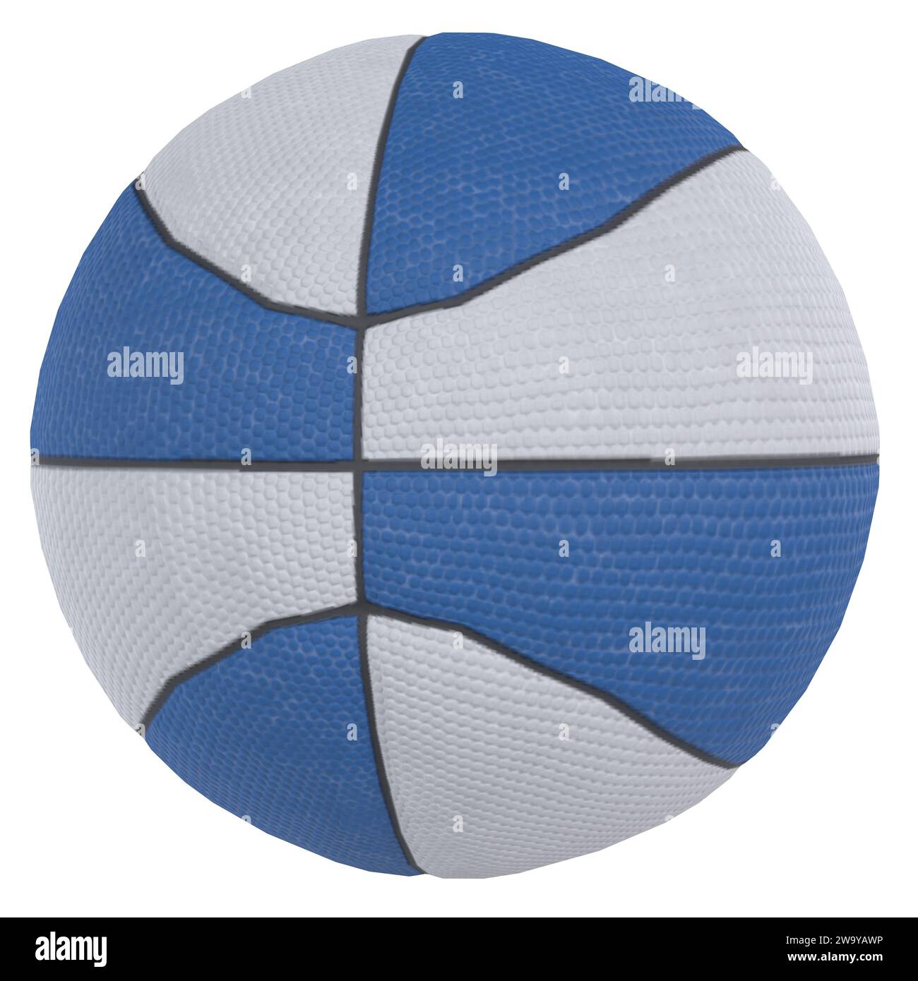 Pallina da basket blu isolata su sfondo bianco Foto Stock