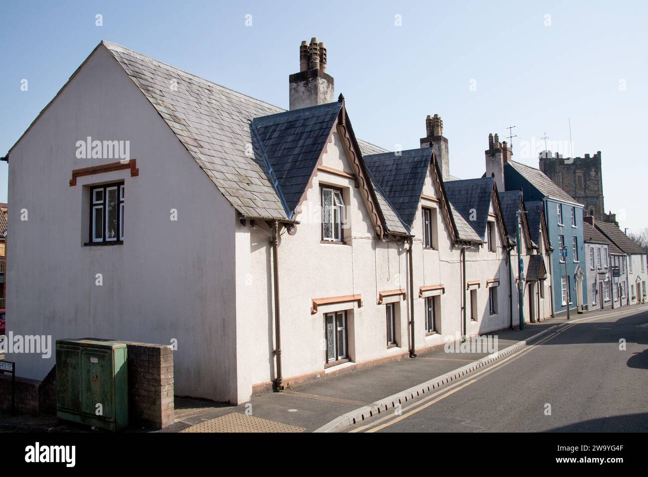 Una serie di case a Chepstow, Monmouthshire, Galles, nel Regno Unito Foto Stock