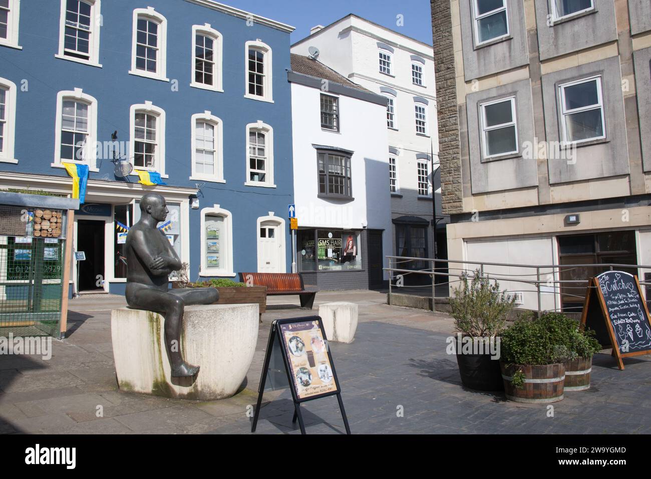 Vista sul centro di Chepstow, nel Monmouthshire, nel Galles, nel Regno Unito Foto Stock