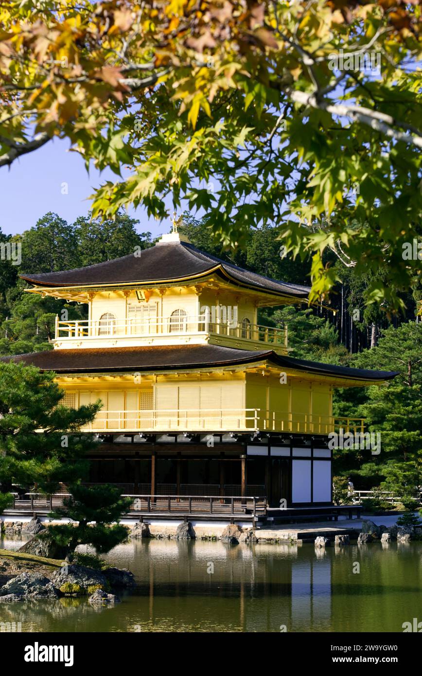 Tempio dorato di Kinkaku-ji Foto Stock