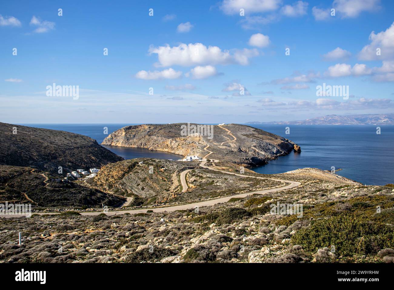 Villaggio di pescatori delle Cicladi Foto Stock