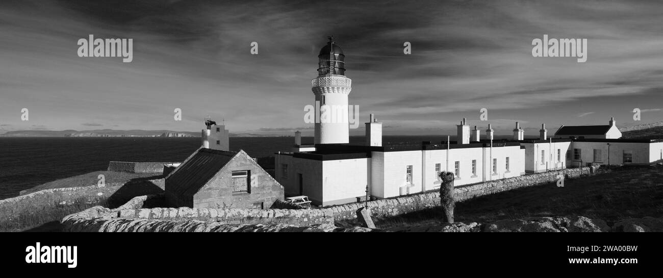 Dunnet Head Lighthouse, Dunnet Head, Caithness, Scozia, Regno Unito Foto Stock