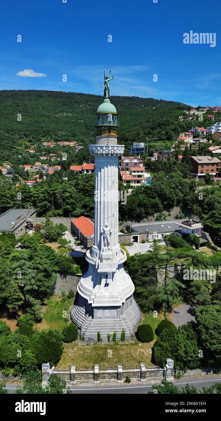 Foto drone Faro della Vittoria Trieste Italia Europa Foto Stock
