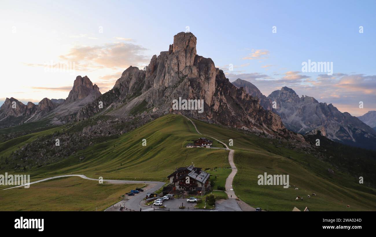 Foto drone passo giau Dolomiti Italia europa Foto Stock