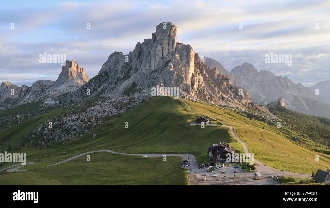 Foto drone passo giau Dolomiti Italia europa Foto Stock