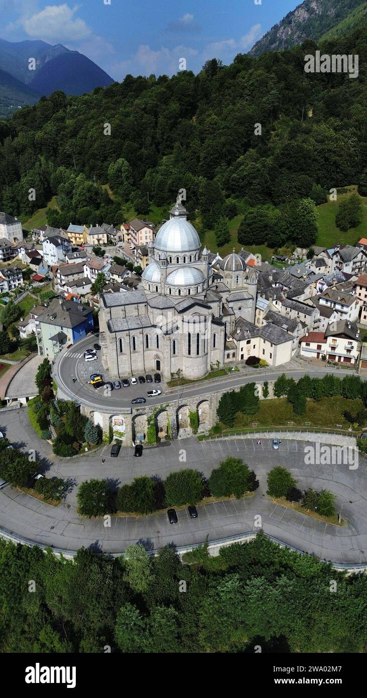 Foto drone Santuario Madonna del sangue Re Italia europa Foto Stock
