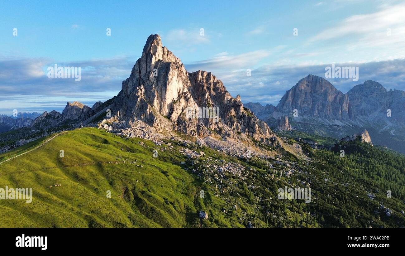 Foto drone passo giau Dolomiti Italia europa Foto Stock